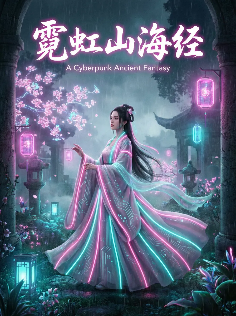 张筱雨渴望 古风奇缘短剧 - 霓虹山海经海报